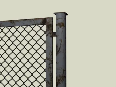Chain Link Fence Low-poly 3D model