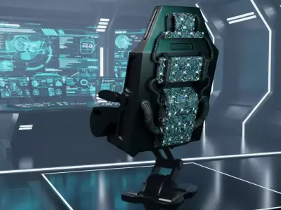 Futuristic SciFi Spaceship Chair Low-poly 3D model Low-poly 3D model