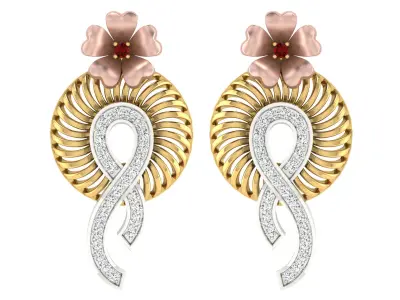 Women Pendant Earring Sets 3dm STL OBJ FBX Renders Details 3D print model 24