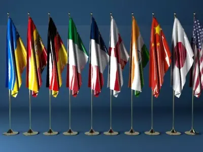 Country Flag 3D Model Collection 3D model