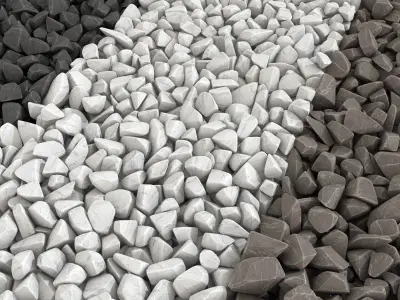 Rock brown white black stone n1 3D model