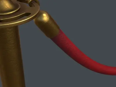Stanchion and Velvet Rope 3D model