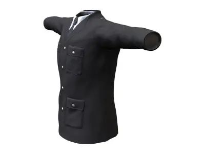 Men Formal Uniform Jacket With Shirt Low-poly 3D model