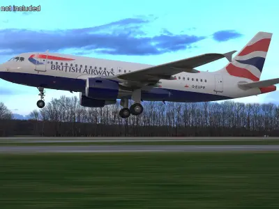  British Airways Airbus A319 Rigged for Cinema 4D 