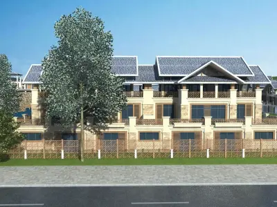 Modern European Eco-Village Concept 3D model