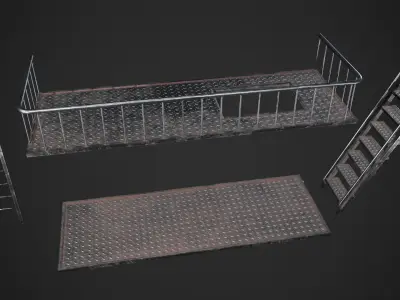 Game ready platform and stains  Low-poly 3D model