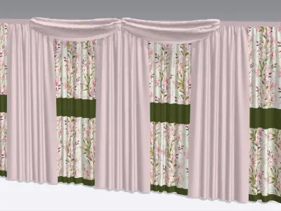 Curtain Low-poly 3D model
