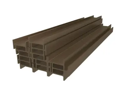 Stacked I Beam v1 006 Low-poly 3D model