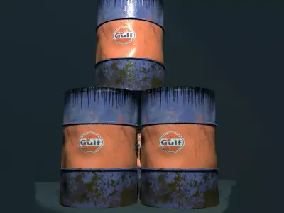 Rusty Oil Barrels  Game Ready Prop Texture