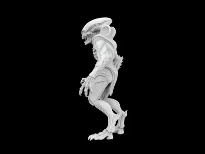 Alien Monster 3D Print Model Sci-Fi Extraterrestrial Creature 3D print model