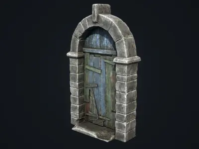 Old Door Low-poly 3D model