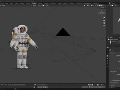 Cartoon Man Astronaut Spacesuit Cosmonaut Low-poly 3D model