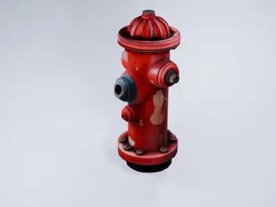 Low Poly Fire Hydrant - Stylized Urban 3D Model 3D model