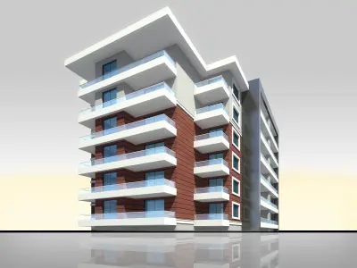 Apartment Architectural 3d Model with Render Scene Low-poly 3D model purchase