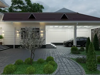 Neoclassic house facade 3D model