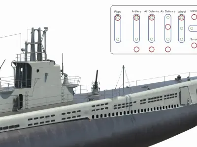  USS Drum SS-228 Submarine Rigged 