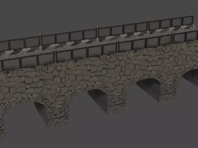 Old Arch Bridge Low-poly 3D model