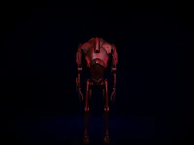 Super Battle Droid 3D Asset - RIGGED - Clone Wars Low-poly 3D model