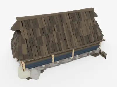 Stylized Low-Poly Game Village House for Creative Projects Low-poly 3D model
