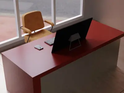office concept Low-poly 3D model