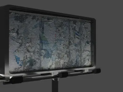 advertisement stand with poster Free 3D model