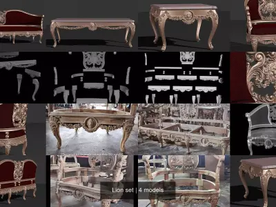 Lion set 3D Model Pack