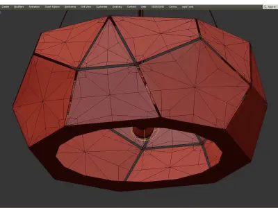 Volume squary chandelier Low-poly 3D model