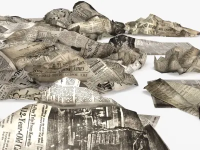 Old Newspaper Garbage Low-poly 3D model