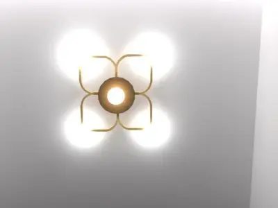 Thai Wall Lamp Low-poly 3D model