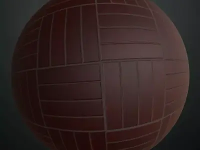 Deep Terracotta Basketweave Ceramic Tiles PBR Seamless Texture