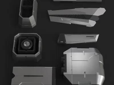 Sci-Fi Details Kit-Bash Set 3D model