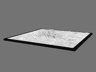 3D Los Angeles 3D Map city Art Landmark Los Angeles Skyline  3D print model