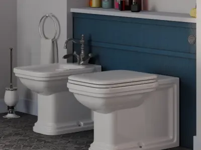 Elegant Classic Bathroom Interior 3D model