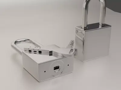 Chromium Padlock 3D model