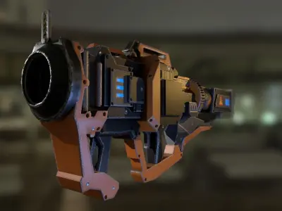 Scifi Rocket Launcher Low-poly 3D model