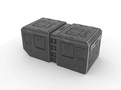 Sci Fi crate for army staff Low-poly 3D model