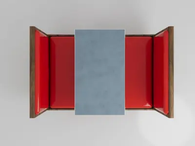 American Diner Retro Table 3D model