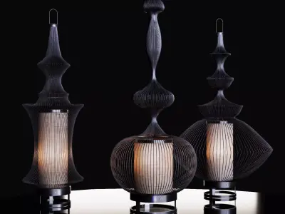 Fil de fer lamp 3D model