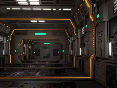Sci Fi Interior Corridor  3D model