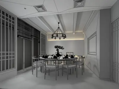 Business Restaurant - Coffee - Banquet  61 3D model