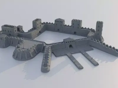 Fortified Colonial Port Tabletop Terrain 28 mm 3D print model