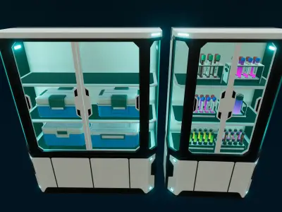 Sci Fi Laboratory Props Low-poly 3D model