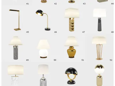Table Lights Pack - 100 Models Low-poly 3D model