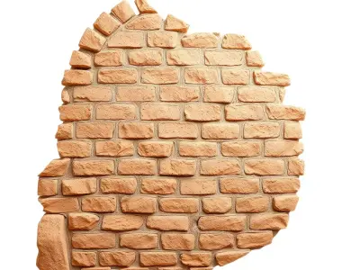 Rustic Brick Wall model pack Low-poly 3D model 3