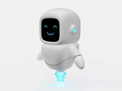 Cute Robot Cyborg  Low-poly 3D model
