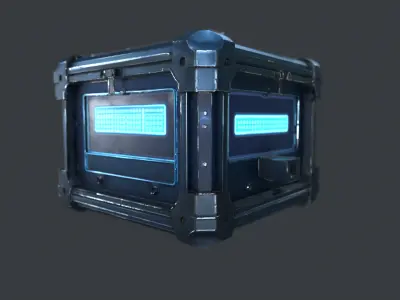 Sci-Fi Supply Crate - PBR Game-Ready LOD  GLTF  Omniverse-Ready Low-poly 3D model