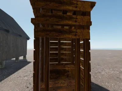 Old Out House Free 3D model