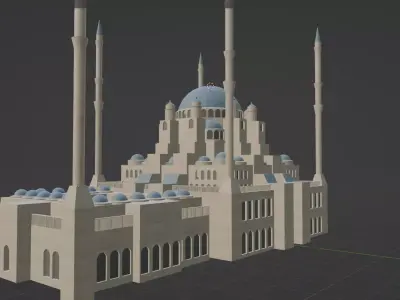 Adana Merkez Sabanci Camii Free low-poly 3D model
