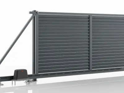 Aluminum Electric Sliding Gate -Model 1- 3D model