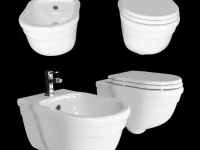 Hidra toilet and bidet hansgrohe fixture 3D model